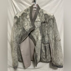 Helmet Lang reversible rabbit fur and felt jacket